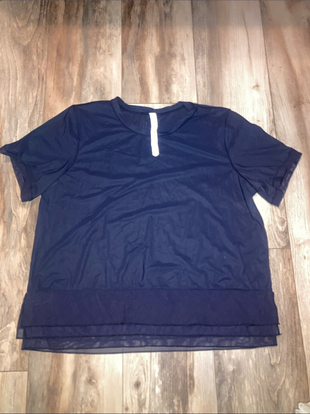 Lululemon athletica Navy Women’s Layered Hem Workout Shortsleeve Top Size 10